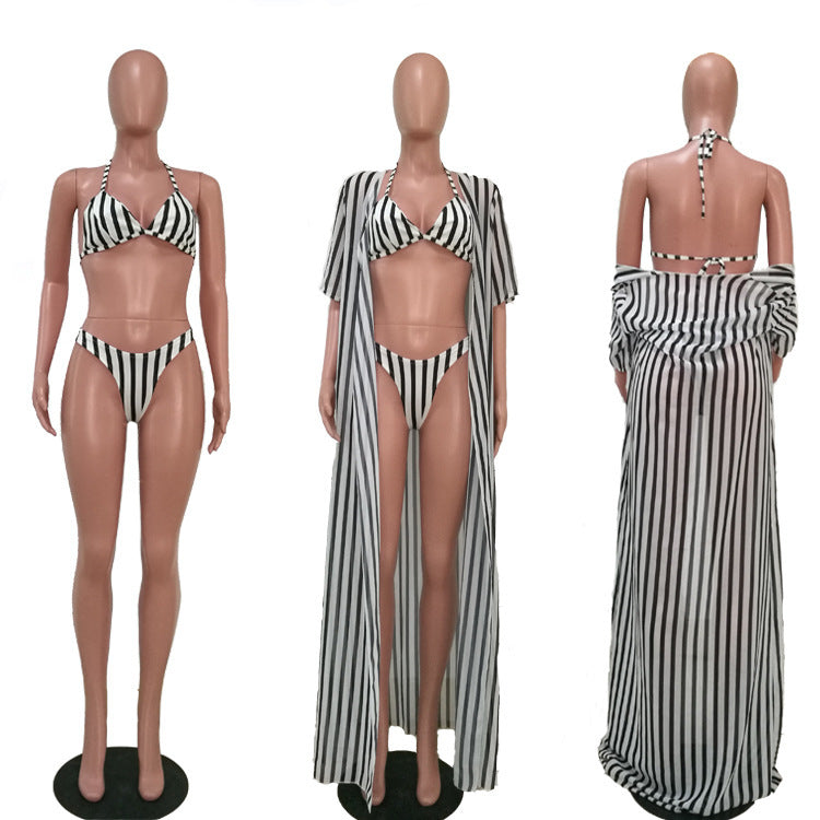 B- Maillot de bain Swimsuit Three Piece Printed Suit Bikini